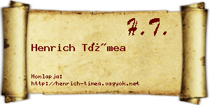 Henrich Tímea névjegykártya
